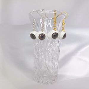 Brown Doll Eyeball Earrings.